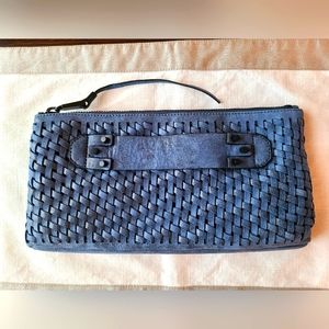 She + Lo Blue denim clutch